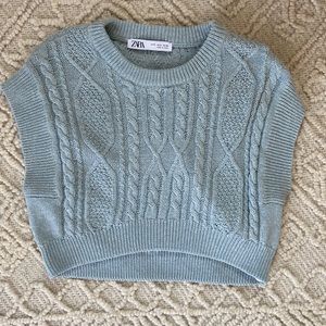 Cropped Zara Blue Sweater Top